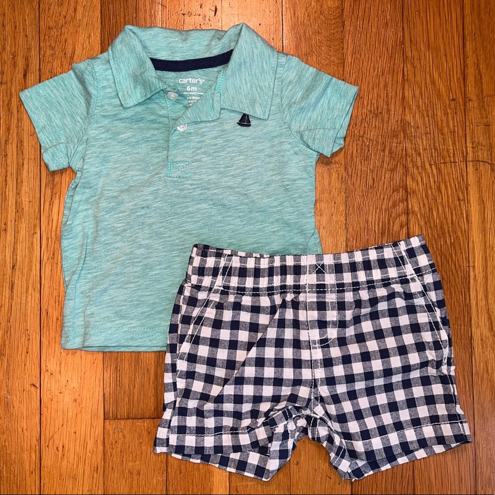 Baby Boy Matching Summer Set Carters Gingham Shorts